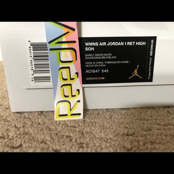 Nike air jordan 1 retro SOH Barely grape womens - Picture 5 of 5